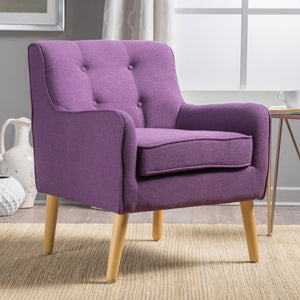 English Elm Arm Chair Tufted Mid-century Accent Seat with Rubberwood Legs for Living Room 60015.00PUR