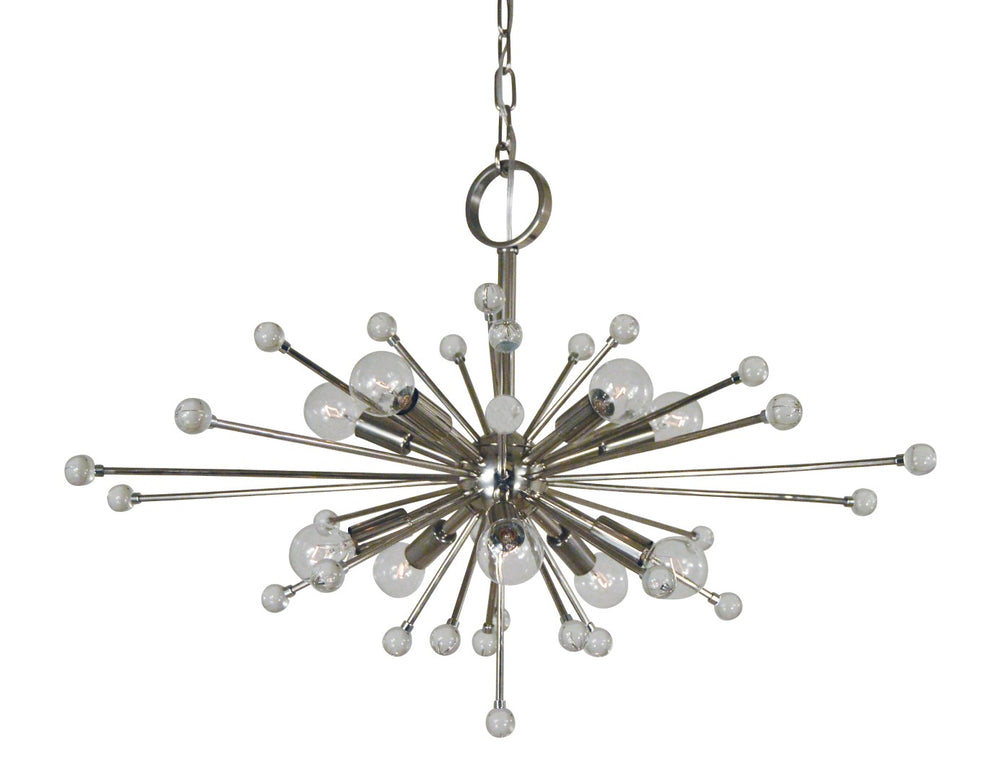 Framburg 10-light Supernova Chandelier - Mid-century Modern Sputnik Lamp To Energize Your Space Elegantly Polished Nickel Metal 3085 Pn