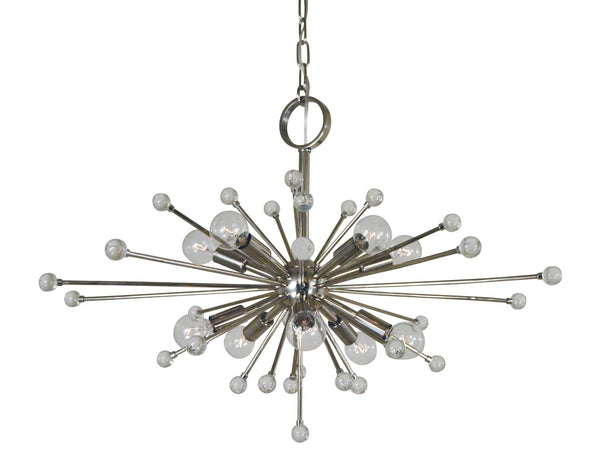 Framburg 10-light Supernova Chandelier - Mid-century Modern Sputnik Lamp To Energize Your Space Elegantly Polished Nickel Metal 3085 Pn