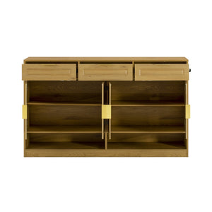 English Elm U-Style Farmhouse Sideboard With 3 Drawers & 4 Doors – Stylish Storage Buffet For Every Room! N711P345213O-GIGA