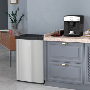 English Elm Homcom Compact Upright Freezer 3 Cu Ft with Adjustable Thermostat for Dorm Apartment Silver W2225P200390