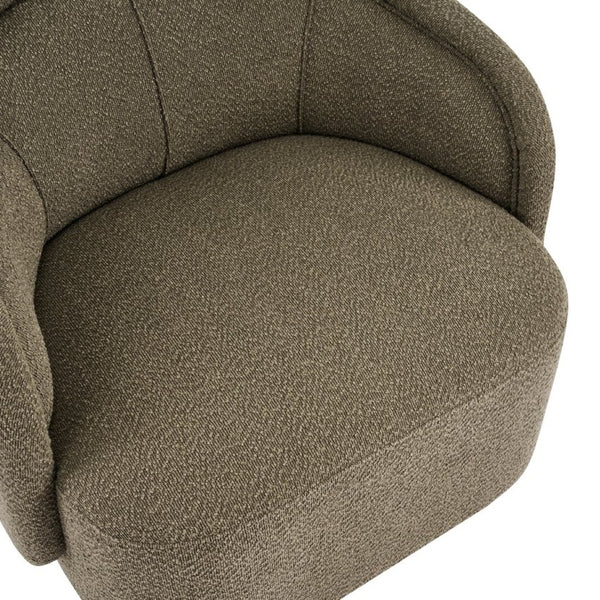 English Elm Amanda Sculptural Boucle Accent Chair Plush Cream Upholstery for Modern Living Spaces Green N767P381615G