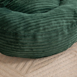 English Elm Bean Bag Sofa Oversized Corduroy Floor Lounge Chair with Armrests Pillows Foam Fill Emerald W395P426813