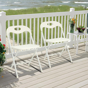English Elm 4-pack Powder-coated Steel Folding Chairs Faux Leather Seat Stackable Indoor Outdoor W2071P368564
