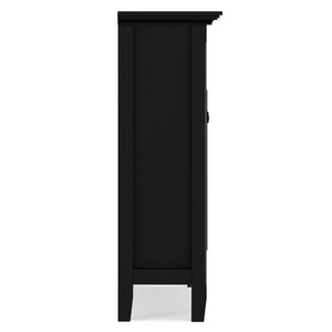 English Elm Amherst Black Pine Entryway Cabinet with Crown Molding and Raised Panel Doors B136P436041