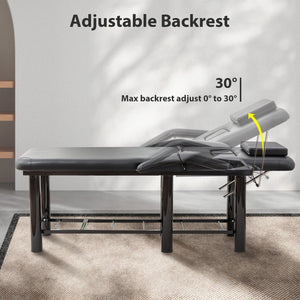 English Elm Professional Spa Treatment Bed with Pu Leather Cushion Steel Frame and Storage Shelf W1422P365689