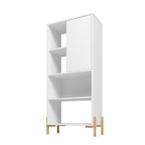 Manhattan Comfort Bowery Mid-Century Modern Bookcase White and Oak 308AMC157