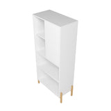 Manhattan Comfort Bowery Mid-Century Modern Bookcase White and Oak 308AMC157