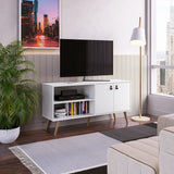 Amber 53.7 TV Stand in White 308GFX1 Manhattan Comfort