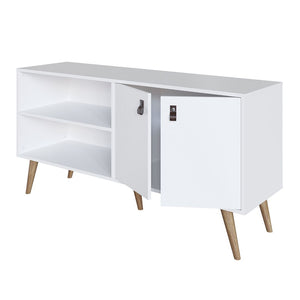 Amber 53.7 TV Stand in White 308GFX1 Manhattan Comfort