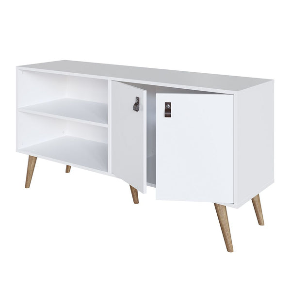 Amber 53.7 TV Stand in White 308GFX1 Manhattan Comfort