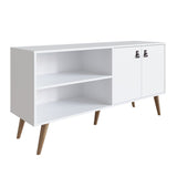 Amber 53.7 TV Stand in White 308GFX1 Manhattan Comfort