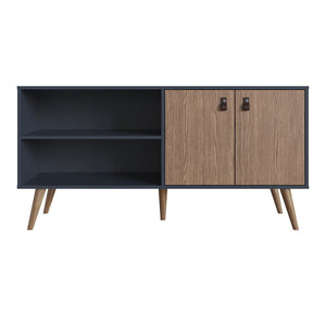 Amber 53.7 TV Stand in Blue and Nature 308GFX2 Manhattan Comfort