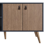 Amber 53.7 TV Stand in Blue and Nature 308GFX2 Manhattan Comfort