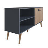 Amber 53.7 TV Stand in Blue and Nature 308GFX2 Manhattan Comfort