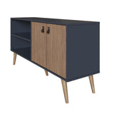 Amber 53.7 TV Stand in Blue and Nature 308GFX2 Manhattan Comfort