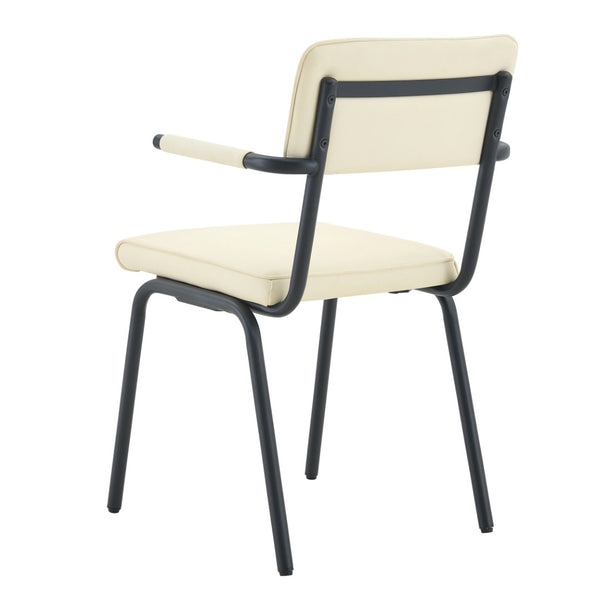 English Elm Dining Chairs Set of 2 Velvet Upholstered with Hangable Arms and Metal Legs W3493P449277
