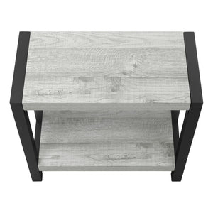 English Elm Accent Table Two Tier Narrow Black Laminate Metal Legs Modern Living Room Bedside B2710P218938