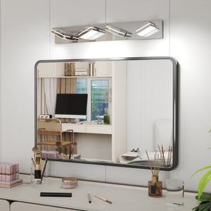 English Elm Modern Chrome Led Vanity Light - 4-Light Wall Sconce For Effortless Elegance In Bathrooms & More W2312P374920