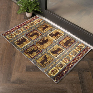 English Elm Nature'S Nest Lodge Area Rug – 5'3" X 7'3" – Durable, Rustic Design For High-Traffic Spaces B186P180953