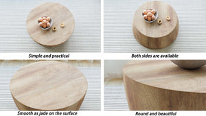 English Elm 31.5" Round Drum Coffee Table Mdf Wood Grain Modern Industrial Living Room Accent W3732P495748