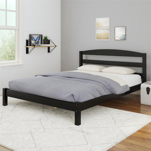 English Elm Leighton Solid Wood Platform Bed with Arched Headboard, Pine Slats & Low-Profile Design for Supportive Comfort B2733P395068