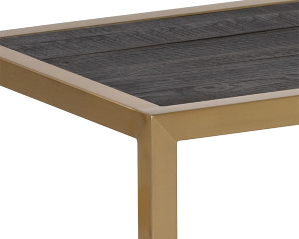 Sunpan CARVER Console Table - Elegant Mid-Century Modern Design with Glass Top & Gold Frame for Stylish Spaces 103756