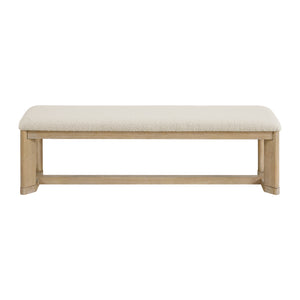 English Elm Wallace & Bay - Wallace Clove Brown Upholstered Dining Bench – 64.5" Long Solid Wood Seat, Contemporary, Easy-Care Design B2709P212355