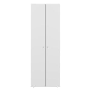English Elm White 2-Door Tall Wardrobe Cabinet - Stylish Vertical Storage With 4 Adjustable Shelves For Organization B062P373786-GIGA