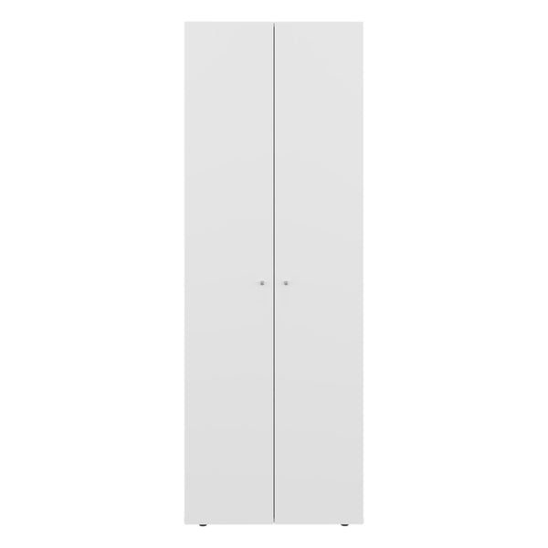 English Elm White 2-Door Tall Wardrobe Cabinet - Stylish Vertical Storage With 4 Adjustable Shelves For Organization B062P373786-GIGA