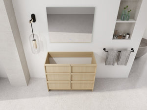 English Elm 42" Freestanding Bathroom Vanity Plywood Build Soft-close Doors Dune Oak Finish W999P392896