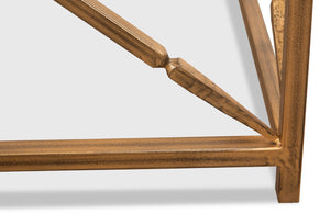 Sarreid Neo Classical Side Table - Elegant Iron Design With Gold Finish & Glass Top For Timeless Décor Gold  30913