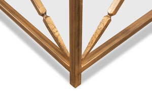 Sarreid Neo Classical Side Table - Elegant Iron Design With Gold Finish & Glass Top For Timeless Décor Gold  30913