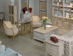 Sarreid Neo Classical Side Table - Elegant Iron Design With Gold Finish & Glass Top For Timeless Décor Gold  30913