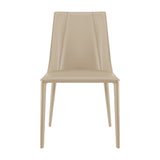 Kalle Side Chair - Durable Light Gray Leather, Contract Grade, No Assembly Required, Stylish Comfort