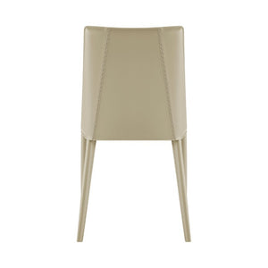 EuroStyle Kalle Leather Upholstered Dining Side Chair with Steel Frame for Modern Interiors Taupe 30914-LTGRY-MP1