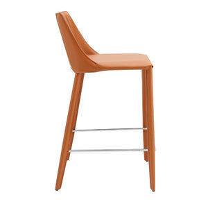 EuroStyle Kalle Regenerated Leather Counter Stool with Steel Frame for Kitchen Islands 30916-COG-MP1