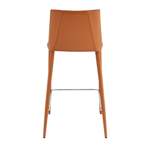 EuroStyle Kalle Regenerated Leather Counter Stool with Steel Frame for Kitchen Islands 30916-COG-MP1