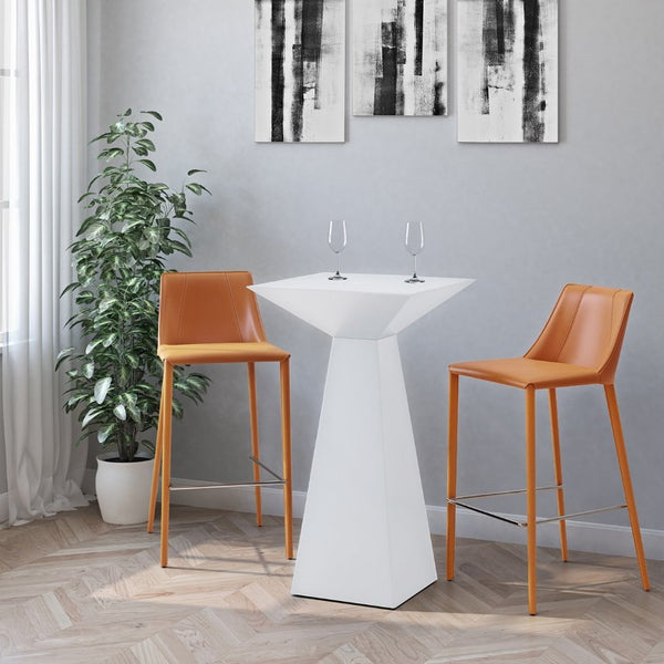 EuroStyle Kalle Regenerated Leather Bar Stool with Steel Frame for Kitchen or Home Bar Dark Caramel 30918-COG-MP1