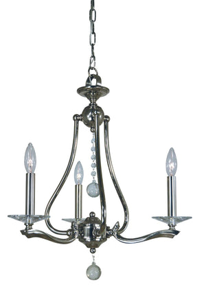 Framburg 3-light Polished Nickel Allena Chandelier - Elegant Art Nouveau Design With Crystal Accents, Usa-made Polished Nickel Metal 3093 Pn