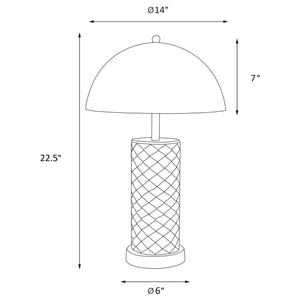 English Elm Mantova Black Quilted 23" Dome Table Lamp Set of 2 — Faux Leather Diamond Stitch, Gold Accent Finish B062P299849