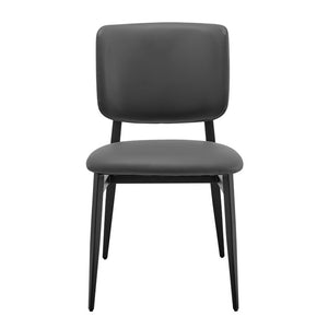 EuroStyle Felipe Contract Grade Leatherette Dining Chair with Powder Coated Steel Base Gray Leatherette 30947-GRY