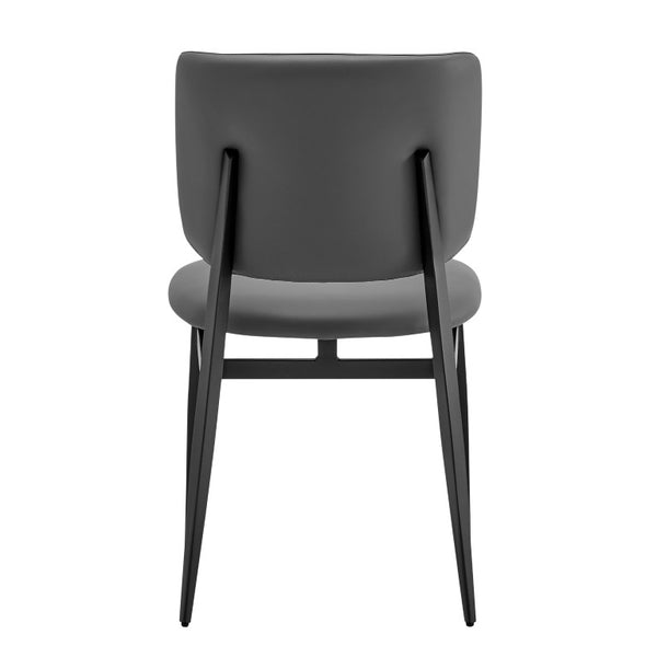 EuroStyle Felipe Contract Grade Leatherette Dining Chair with Powder Coated Steel Base Gray Leatherette 30947-GRY