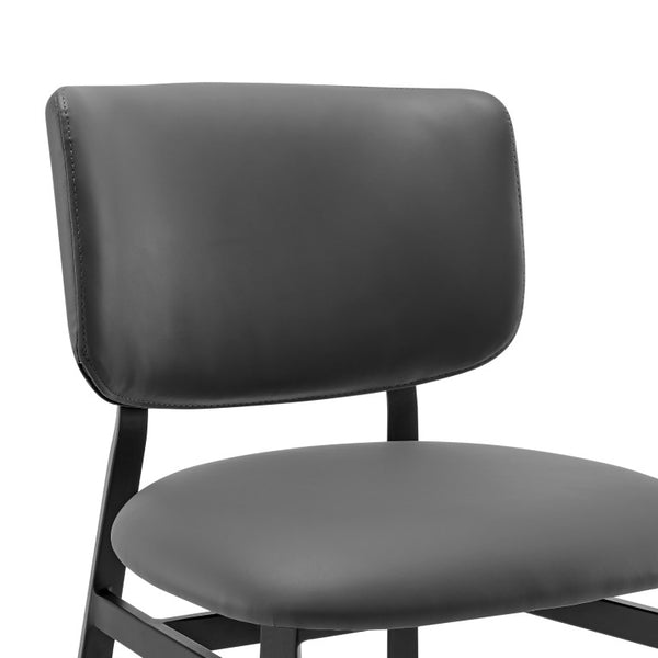 EuroStyle Felipe Contract Grade Leatherette Dining Chair with Powder Coated Steel Base Gray Leatherette 30947-GRY