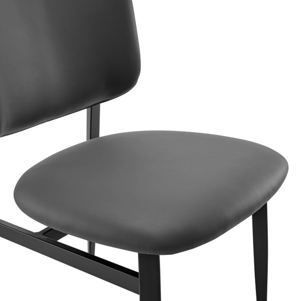 EuroStyle Felipe Contract Grade Leatherette Dining Chair with Powder Coated Steel Base Gray Leatherette 30947-GRY