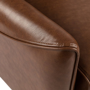 English Elm Christopher Knight Home® - PU Push recliner chair Cognac PU Upholstered Small Recliner with Rubber Wood Legs, Compact Comfort Retreat N771P210116W