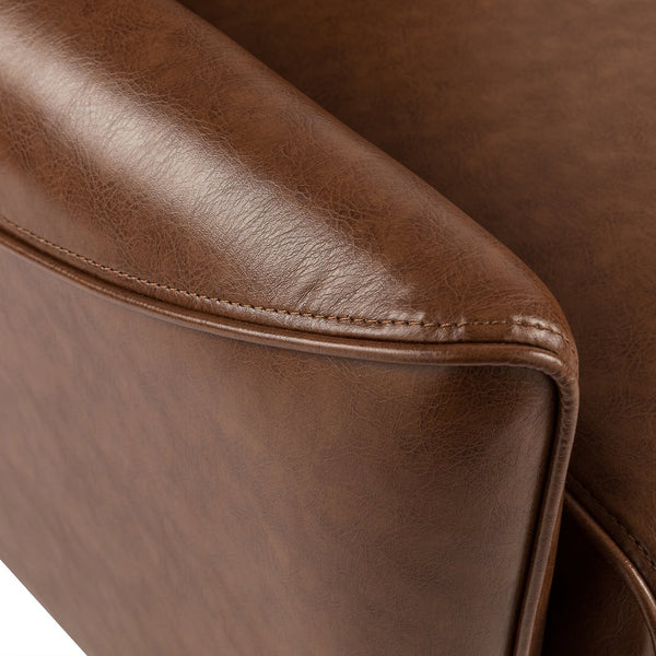 English Elm Christopher Knight Home® - PU Push recliner chair Cognac PU Upholstered Small Recliner with Rubber Wood Legs, Compact Comfort Retreat N771P210116W