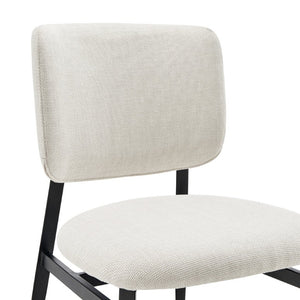 EuroStyle Felipe Contract Grade Leatherette Dining Chair with Powder Coated Steel Base Beige 30948-BG