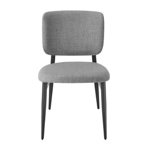 EuroStyle Felipe Contract Grade Leatherette Dining Chair with Powder Coated Steel Base Gray Fabric 30949-GRY