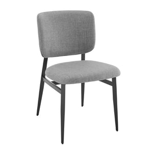 EuroStyle Felipe Contract Grade Leatherette Dining Chair with Powder Coated Steel Base Gray Fabric 30949-GRY